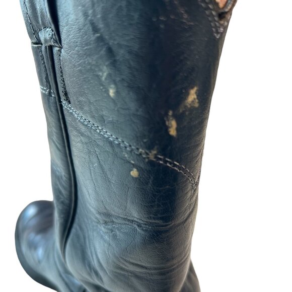 Vintage Nocona Steel Blue Leather Cowboy Boots Womens Size 6B Western Ranch - Picture 9 of 9